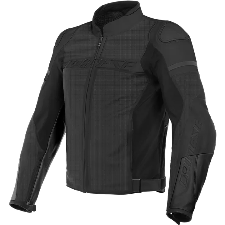 Lederjacke perf. AGILE schwarz matt