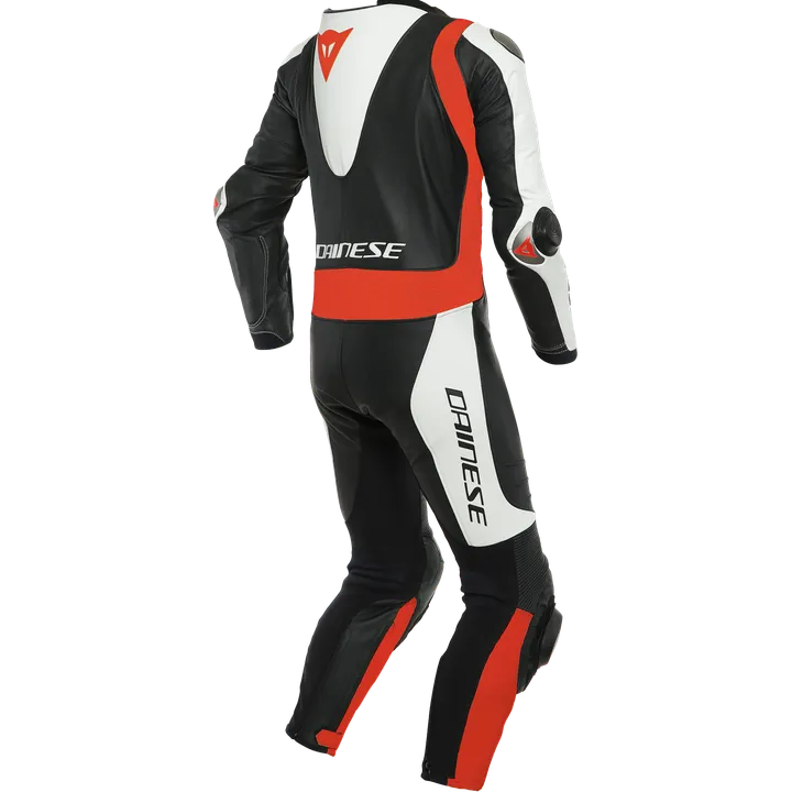 Lederkombi perf. 1-tlg. LAGUNA SECA 5 schwarz-weiss-rot fluo