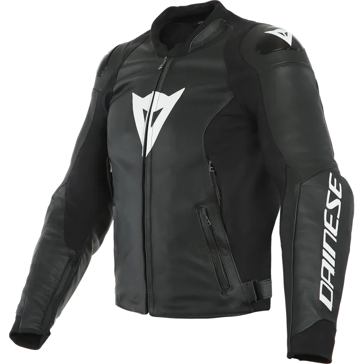 SPORT PRO Cuir veste noir-blanc