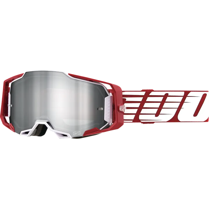 Armega Goggle Oversized Deep Red - Mirror Silver