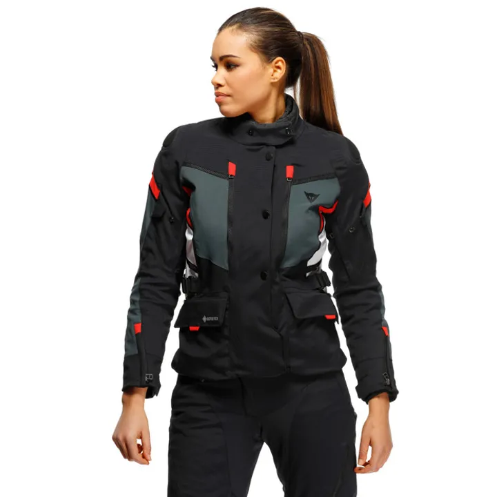 Damen Gore-Tex Jacke CARVE MASTER 3 schwarz-ebony-rot
