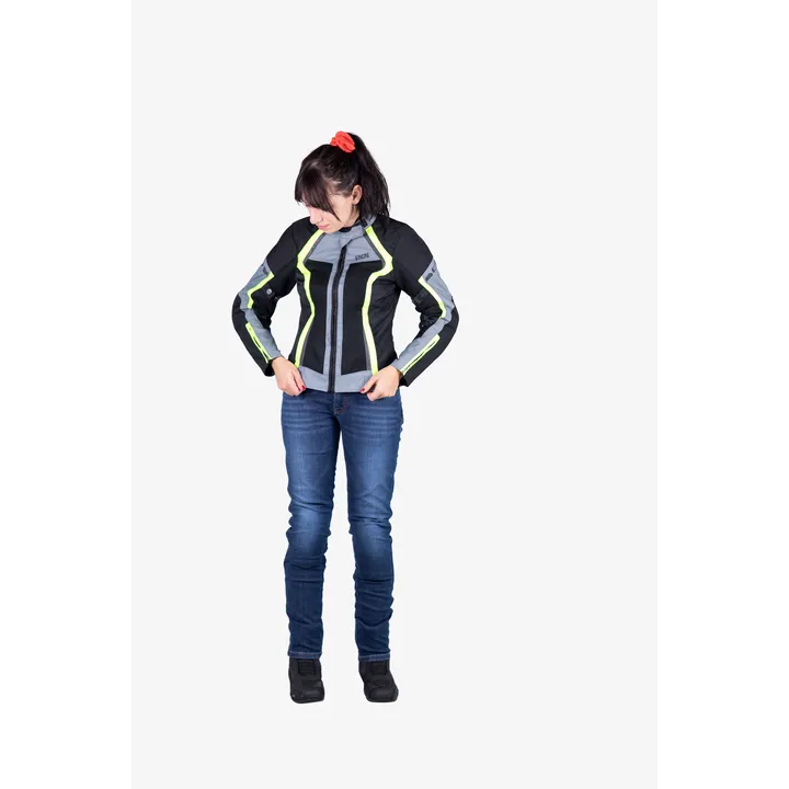 Sport Damen Jacke Andorra-Air schwarz-grau-gelb 