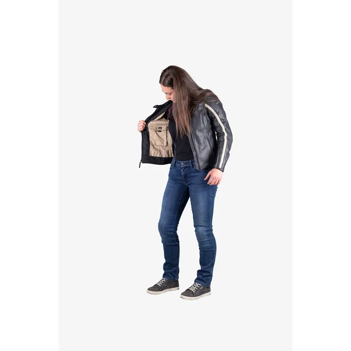 Classic LD Damen Jacke Stripe schwarz