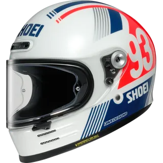 Casque intégral Glamster MM93 Retro TC-10 blanc-bleu-rouge