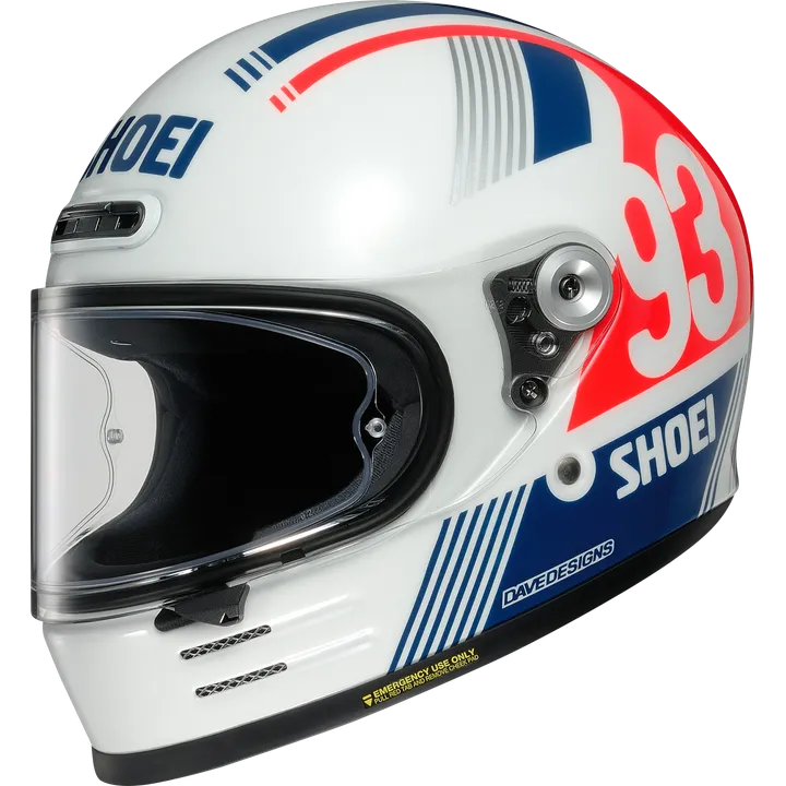 Casque intégral Glamster MM93 Retro TC-10 blanc-bleu-rouge
