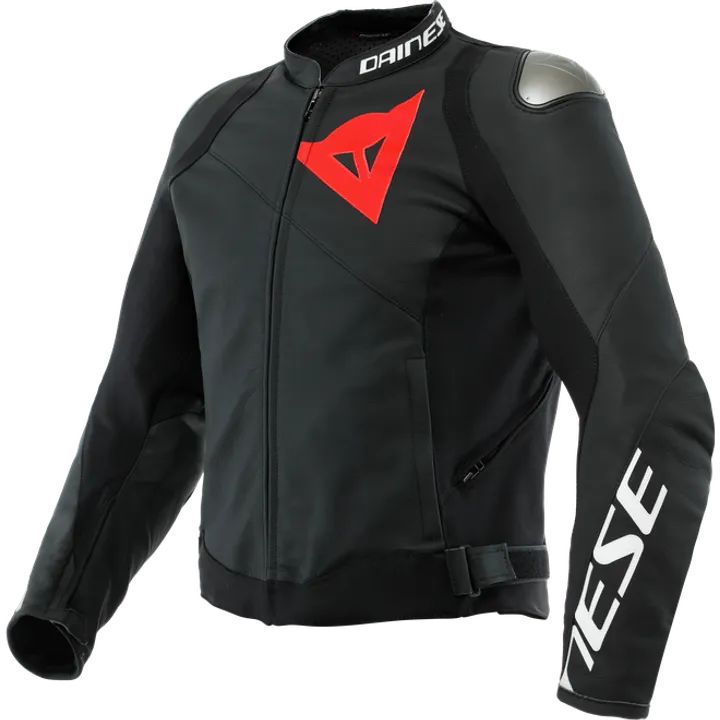 Lederjacke Sportiva schwarz matt-schwarz
