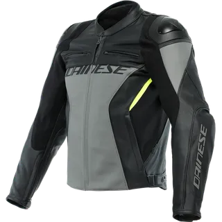 Lederjacke Racing 4 grau-schwarz
