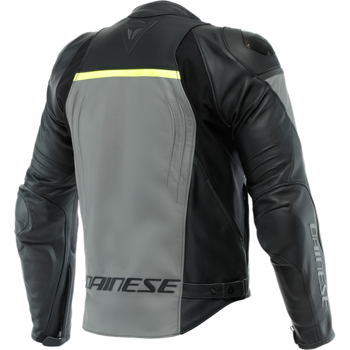 Lederjacke Racing 4 grau-schwarz