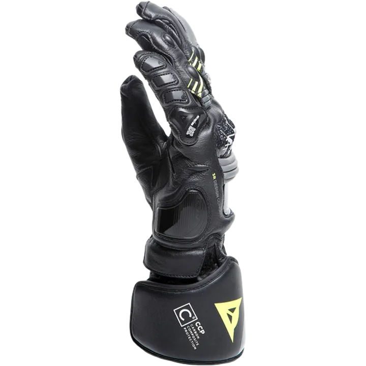 Gants en cuir Druid 4 noir-gris-fluo jaune