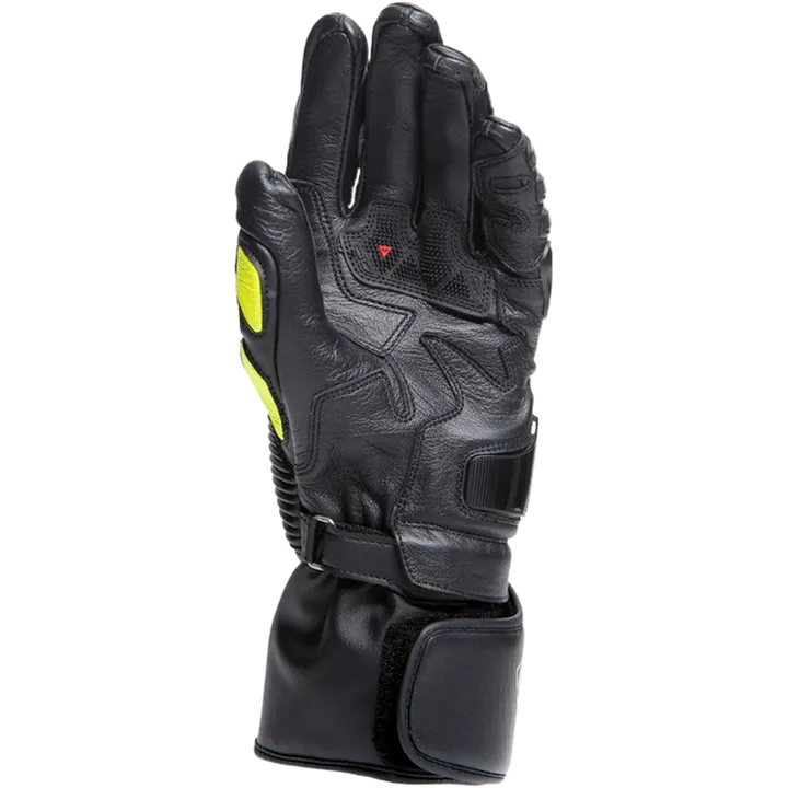 Gants en cuir Druid 4 noir-gris-fluo jaune