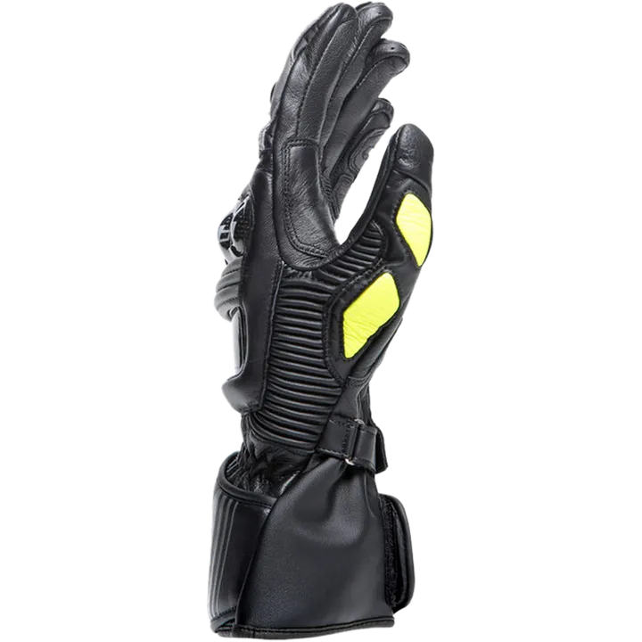 Gants en cuir Druid 4 noir-gris-fluo jaune