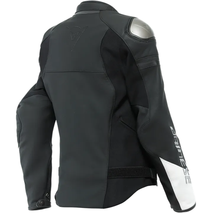 Femmes Veste en cuir Rapida noir mat-blanc