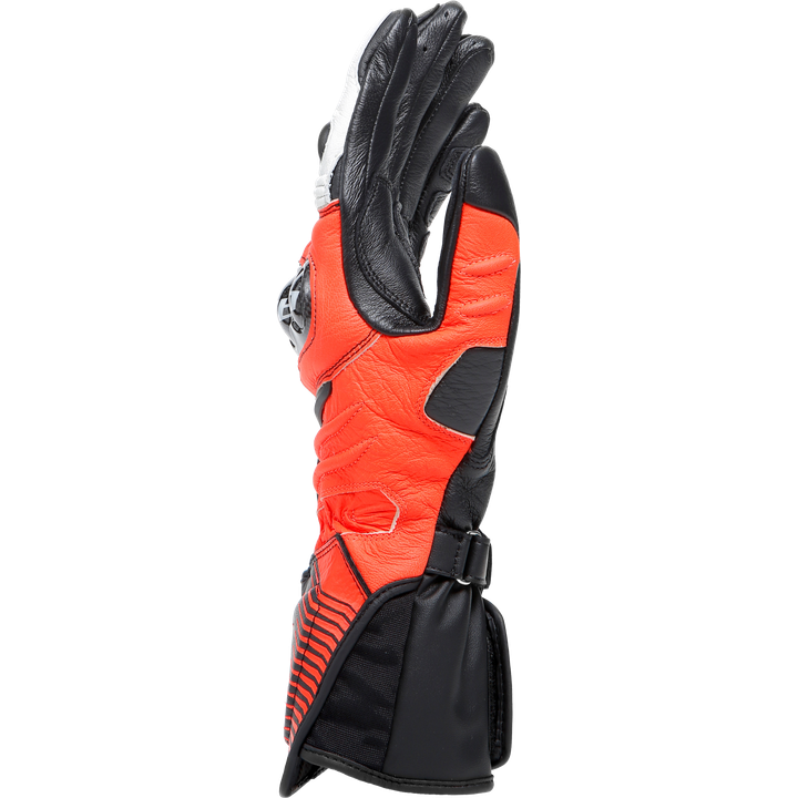 Lederhandschuhe Carbon 4 Lang schwarz-fluo rot-weiss