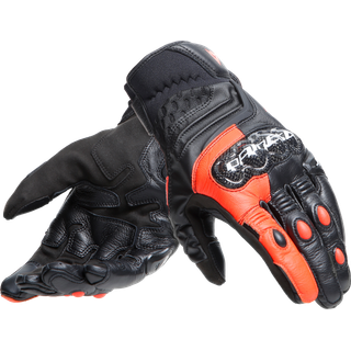 Gants en cuir Carbon 4 court noir-fluo rouge