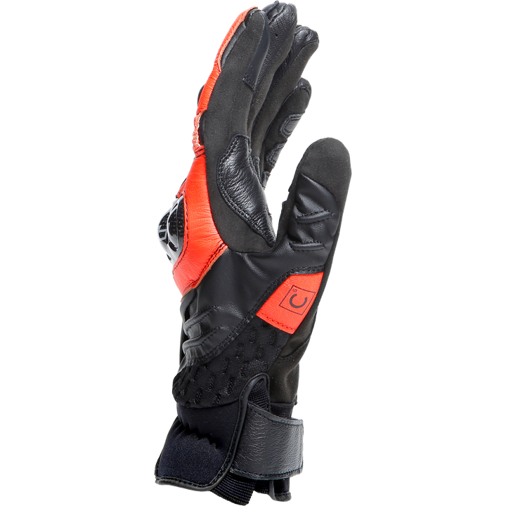 Gants en cuir Carbon 4 court noir-fluo rouge