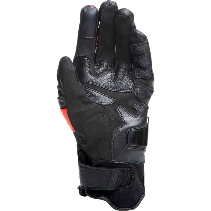 Gants en cuir Carbon 4 court noir-fluo rouge