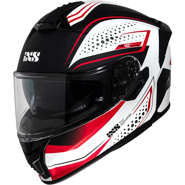 Casque intègrale iXS422 FG 2.2 blanc mat-rouge