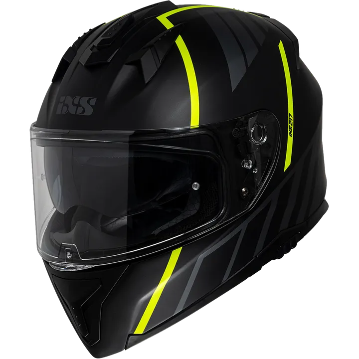 Casque intègrale iXS217 2.0 noir mat-jaune fluo