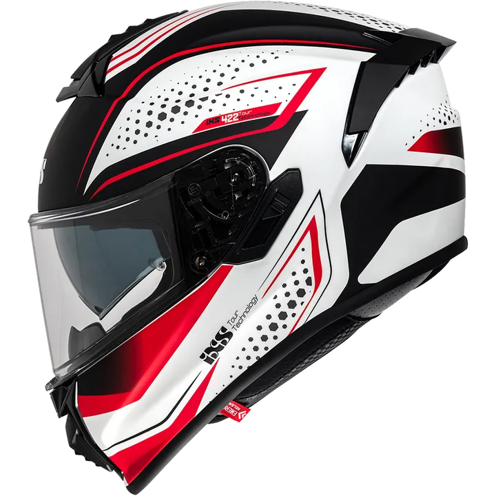 Casque intègrale iXS422 FG 2.2 blanc mat-rouge