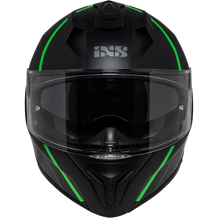 Casque intègrale iXS217 2.0 noir mat-vert fluo