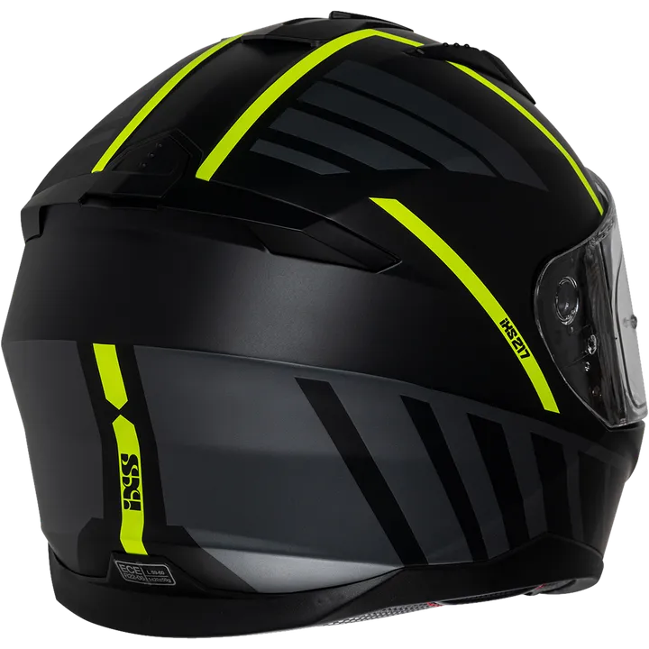 Casque intègrale iXS217 2.0 noir mat-jaune fluo