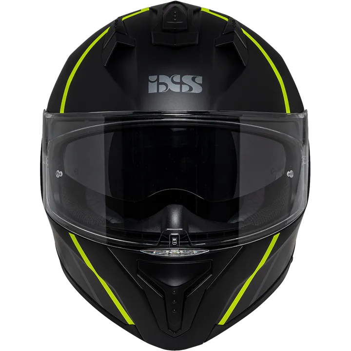 Casque intègrale iXS217 2.0 noir mat-jaune fluo