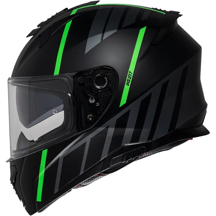 Casque intègrale iXS217 2.0 noir mat-vert fluo