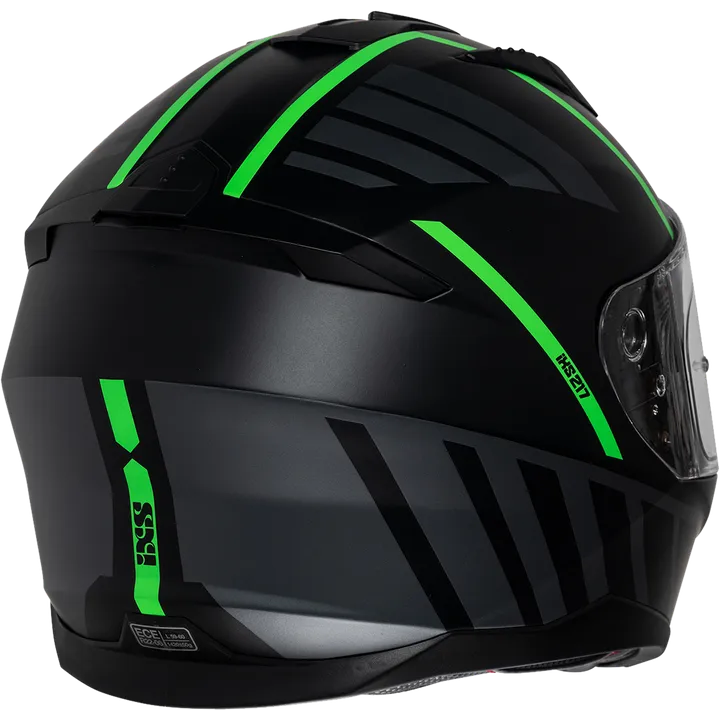 Casque intègrale iXS217 2.0 noir mat-vert fluo