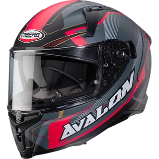 Integralhelm Avalon X Optic matt schwarz-grau-rot