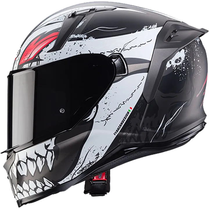 Integralhelm Avalon X Punk matt schwarz-weiss-rot