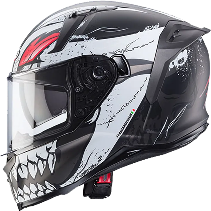 Integralhelm Avalon X Punk matt schwarz-weiss-rot