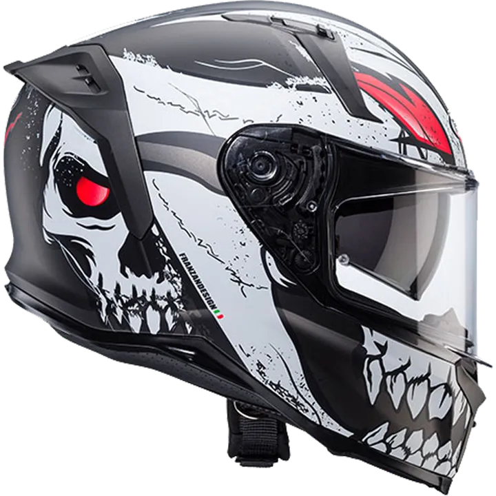 Integralhelm Avalon X Punk matt schwarz-weiss-rot