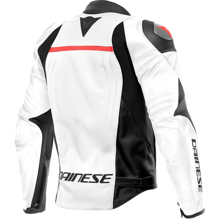 Lederjacke Racing 4 weiss-schwarz