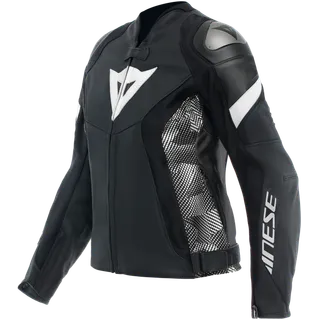 Damen Lederjacke Avro 5 schwarz-schwarz-weiss