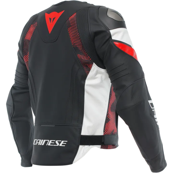 Veste En Cuir Avro 5 noir-lava rouge-blanc 