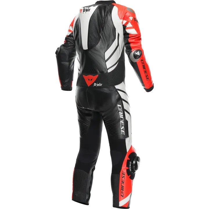 Lederkombi D-Air perf. 1-tlg Mugello 3 schwarz-fluo rot-weiss