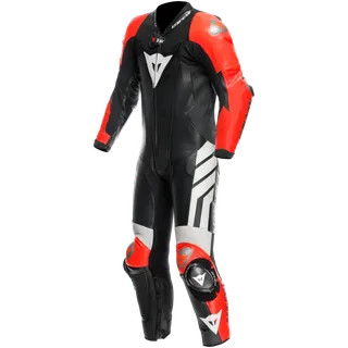 Lederkombi D-Air perf. 1-tlg Mugello 3 schwarz-fluo rot-weiss