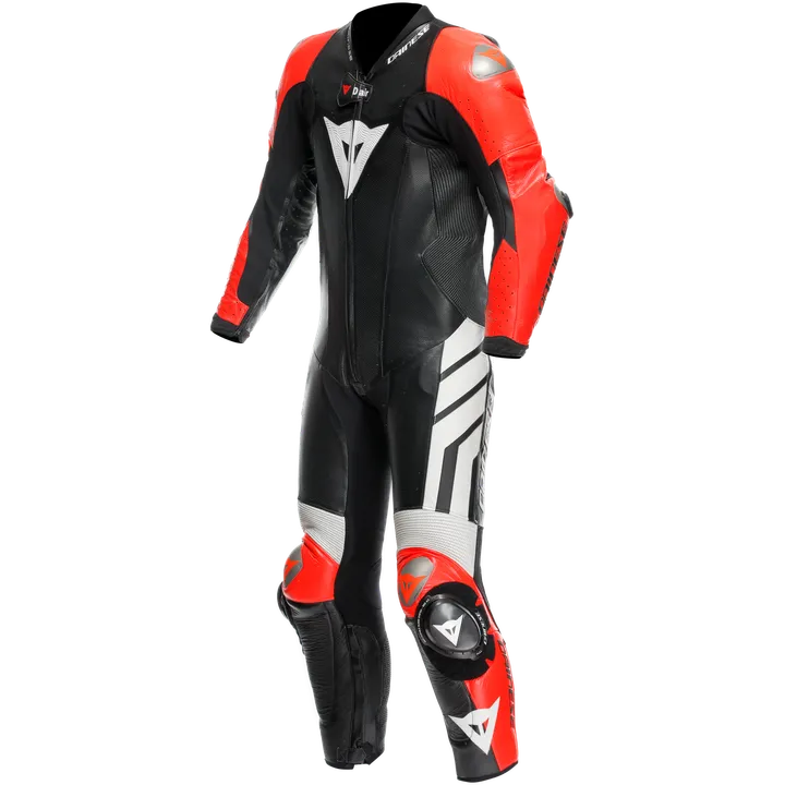 Lederkombi D-Air perf. 1-tlg Mugello 3 schwarz-fluo rot-weiss