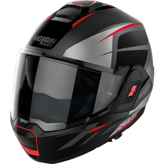 Casque modulaire N120-1 NIGHTLIFE N-COM #25 rouge-noir-mat