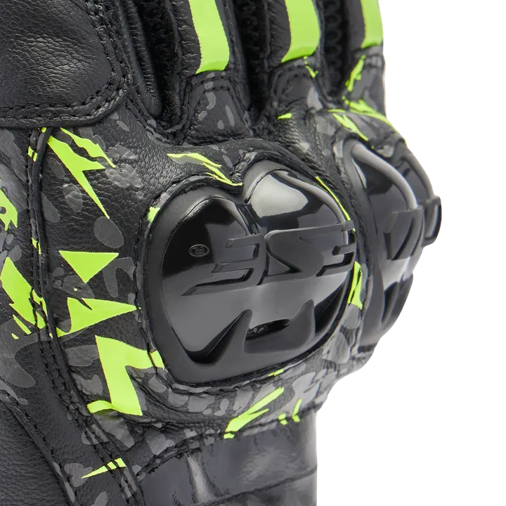 Lederhandschuhe Mig 3 Unisex schwarz-anthrazit-fluo gelb