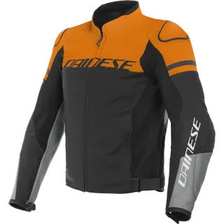 Veste en cuir AGILE noir mat-gris
