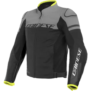 Veste en cuir AGILE noir mat-gris