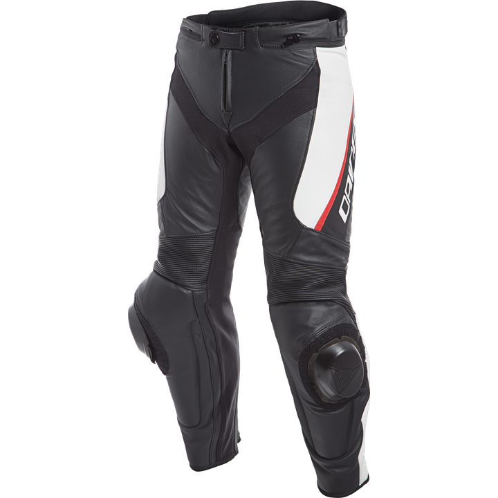 Pantalons en cuir DELTA 3 noir-blanche-rouge