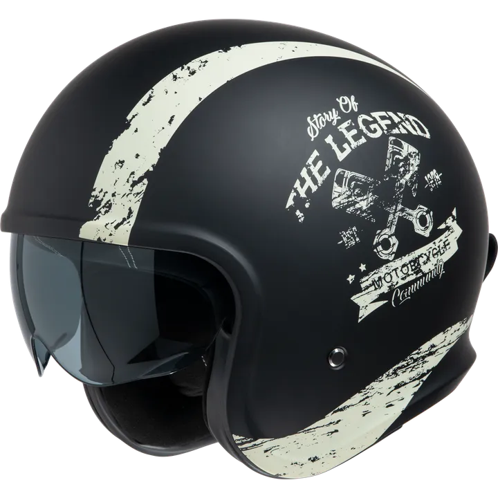 Casque jet iXS880 2.0 noir mat-ivoire 