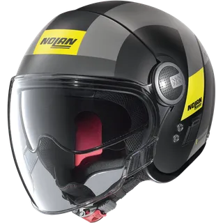 Casque jet N21 Visor Spheroid noir mat-jaune fluo 