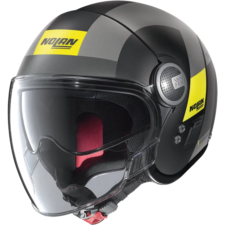 Casque jet N21 Visor Spheroid noir mat-jaune fluo 