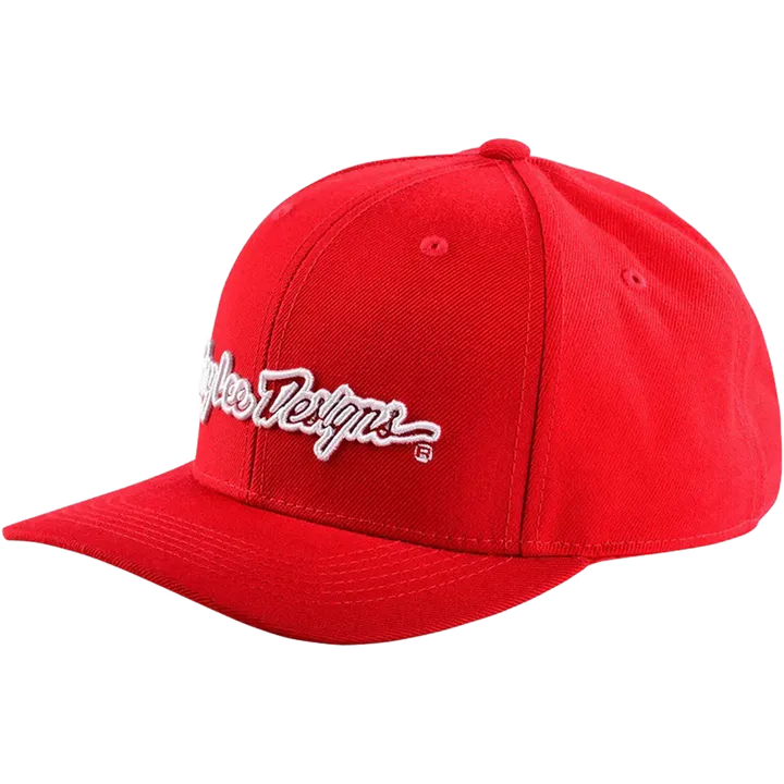 Curved Snapback Hat - Signature rouge-blanc