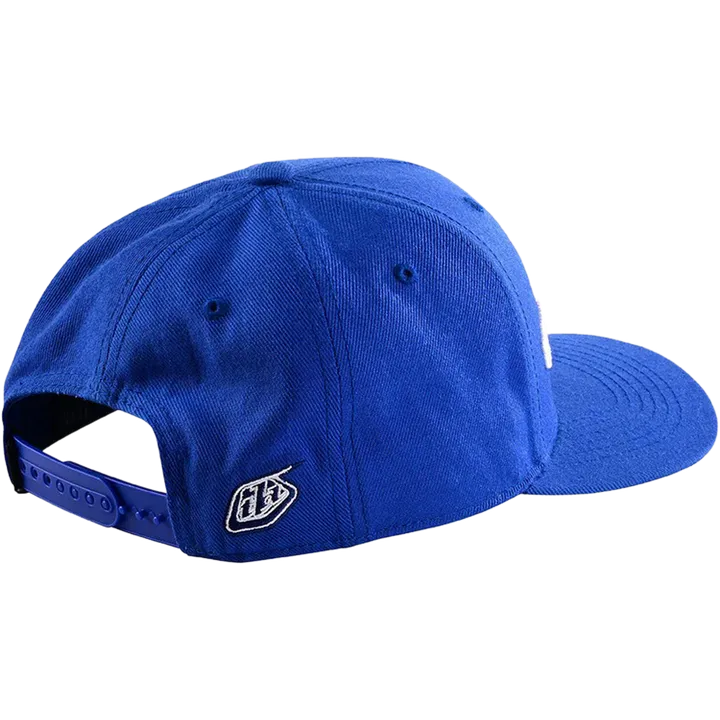 Curved Snapback Hat - Signature bleu-blanc