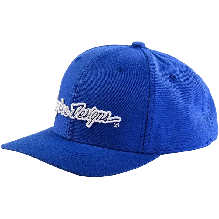 Curved Snapback Hat - Signature bleu-blanc