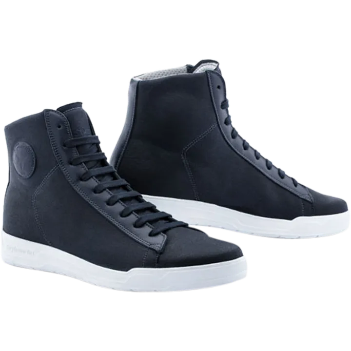 Sneaker Grid waxed cotton bleu fonce